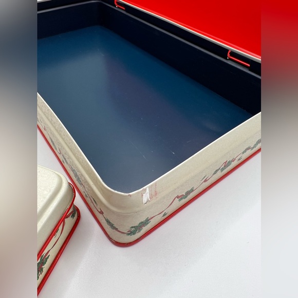 Vintage Potpourri Press Holiday Christmas Geese 2 Tin Cans Hong Kong - Picture 8 of 9